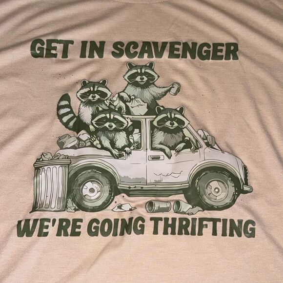 NWOT Get In Scavenger We’re Going Thrifting” T-Shirt Size XL Women’s - Picture 2 of 7